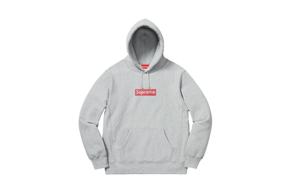 Supreme Swarovski Box Logo Hooded Sweatshirt Heather Grey – PRSTG SHOP